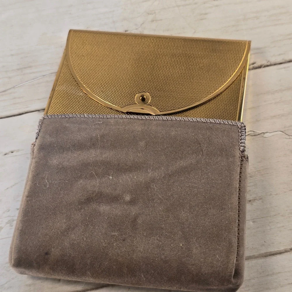 Vintage 1950s Coty Golden Envelope Loose Powder Vanity Compact